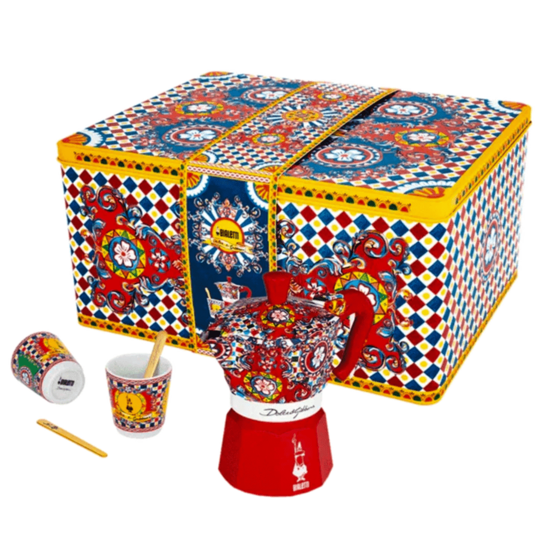 Bialetti Dolce&Gabbana 2 Cup Moka Express & Glass Gift Set - Prestige Coffee - Bialetti -