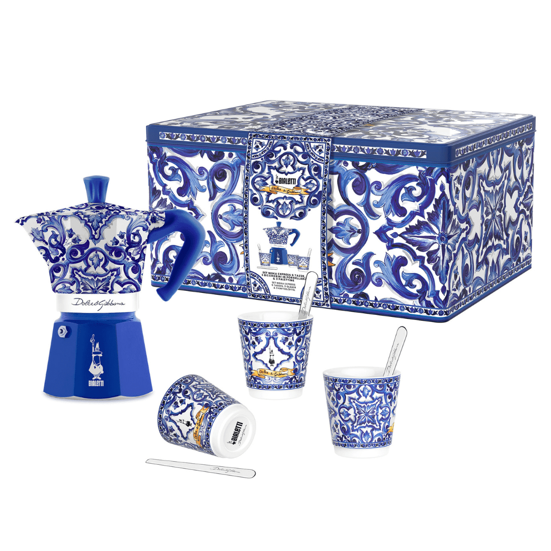 Moka Express Bialetti Dolce&Gabbana | Bleu Méditerranéen Moka Express Bialetti Dolce&Gabbana | Bleu Méditerranéen