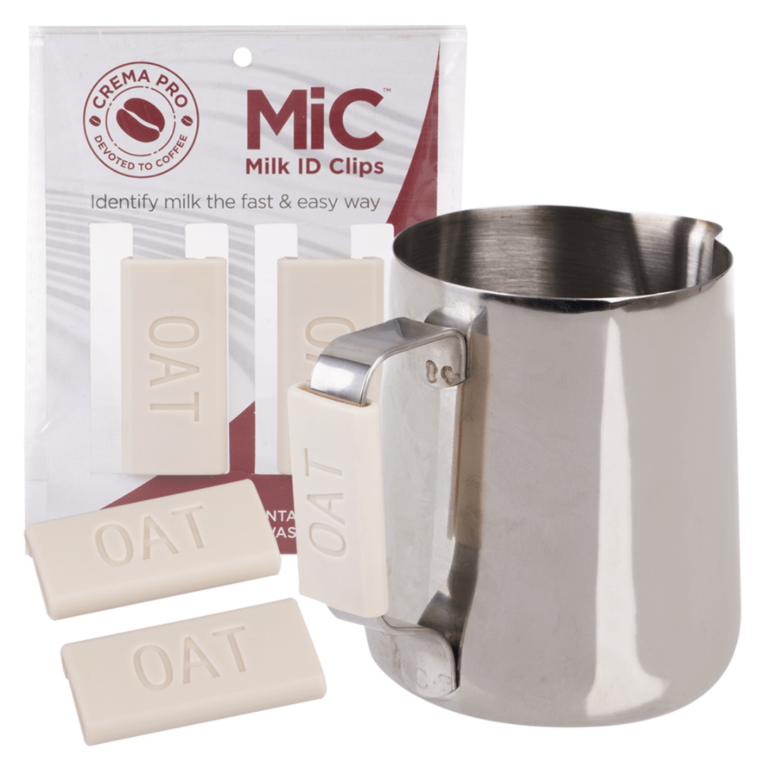 Crema Pro Milk Jug ID Clips - Oat - Prestige Coffee - Crema Pro -