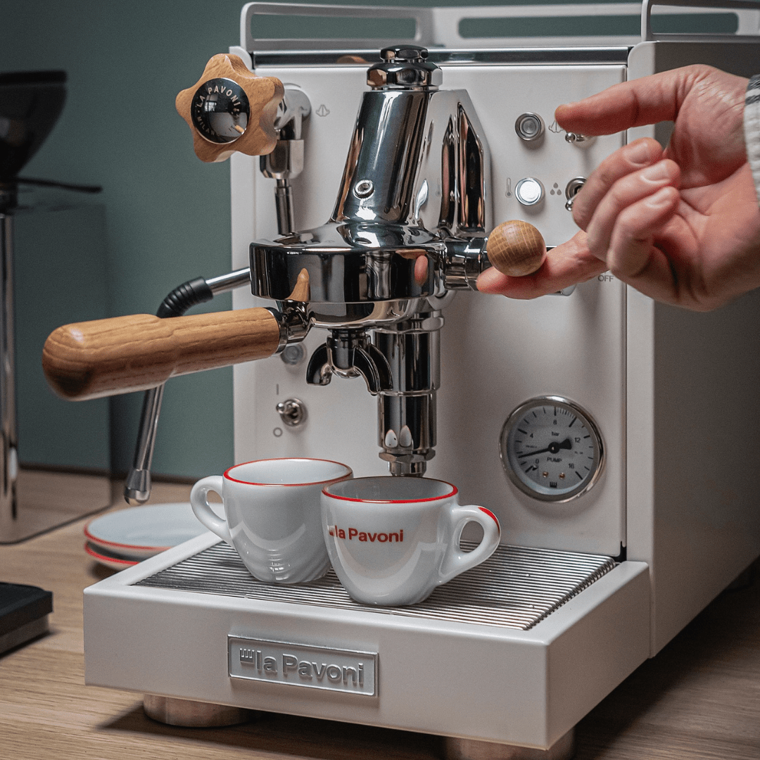 La Pavoni Cellini Mini White & Oak - Prestige Coffee - La Pavoni - White