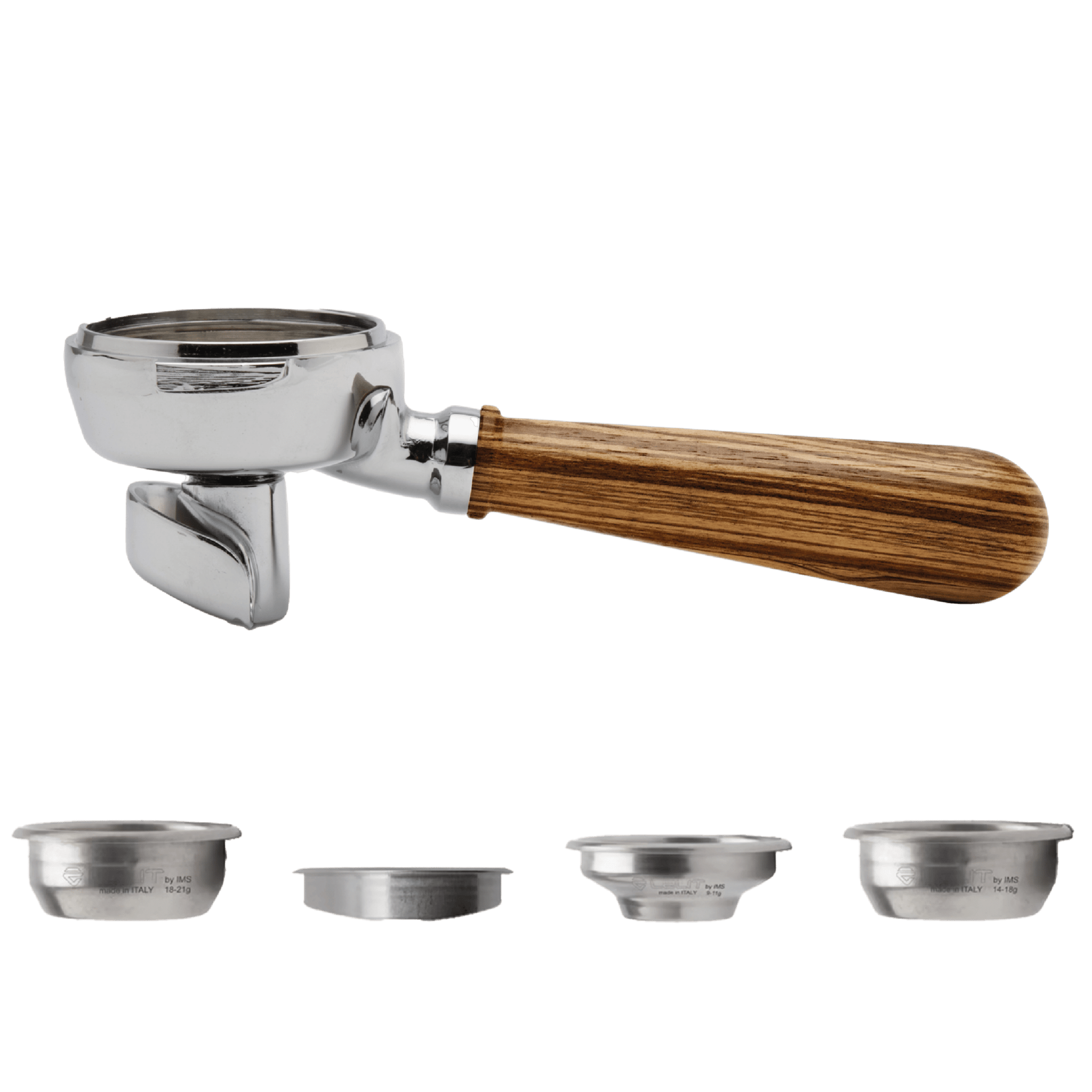 Lelit 58mm 2 Way Filter Holder Zebra Wood - Prestige Coffee - Lelit -