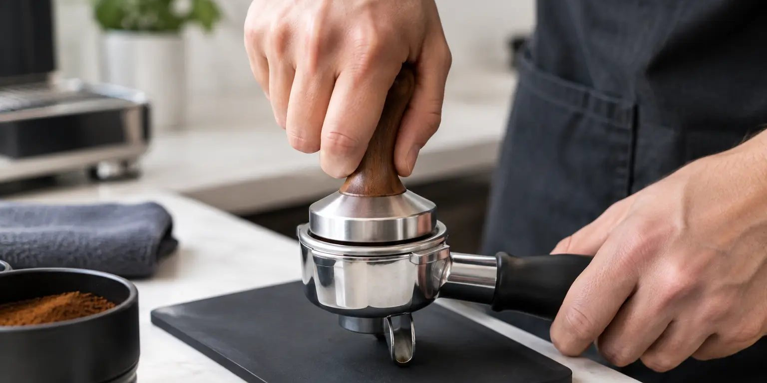 How to Tamp Espresso Evenly for Better Shots - Prestige Coffee