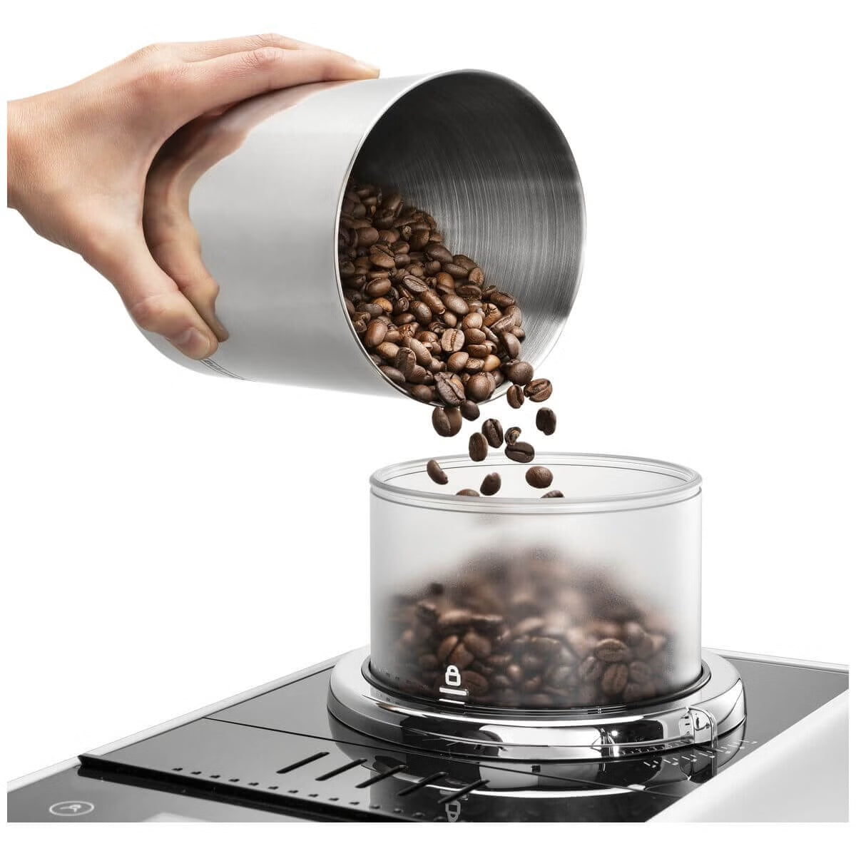 Delonghi Rivelia with Cool Carafe White Coffee Machine Carton Damaged EXAM44057W