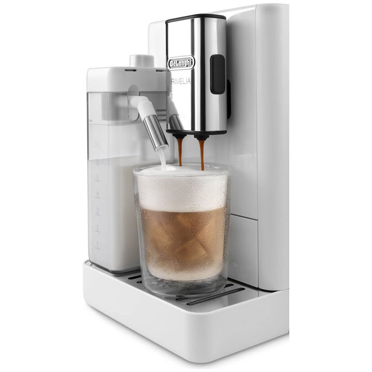 Delonghi Rivelia with Cool Carafe White Coffee Machine Carton Damaged EXAM44057W
