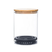 Airscape Glass and Bamboo Lid coffee storage canister, Medium 7 inch, borosilicate glass with bamboo top lid