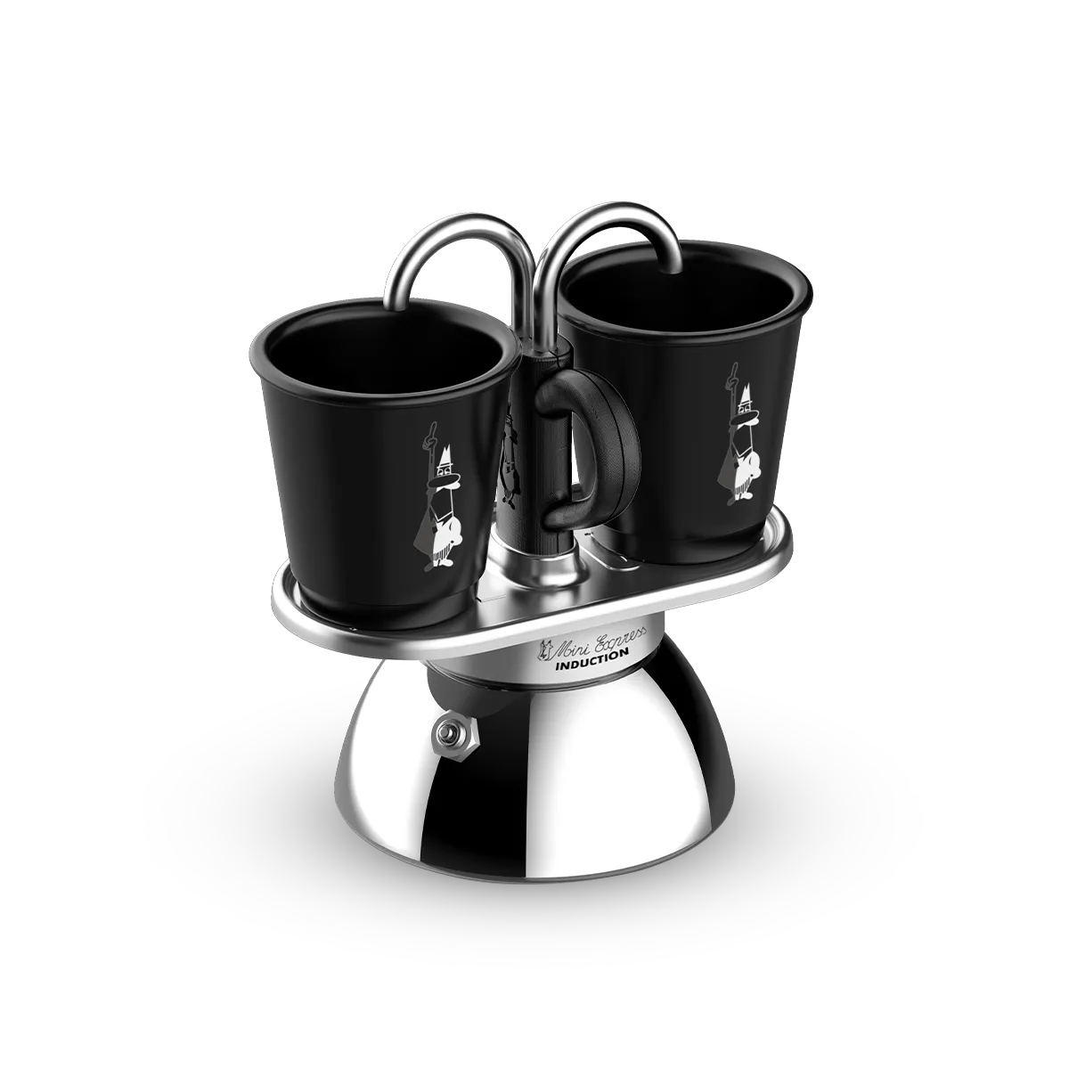 Bialetti Black Mini Induction Set with 2 Cups