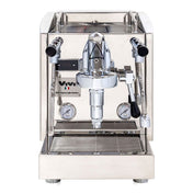 Espresso machine with 'Izzo' branding on a white background