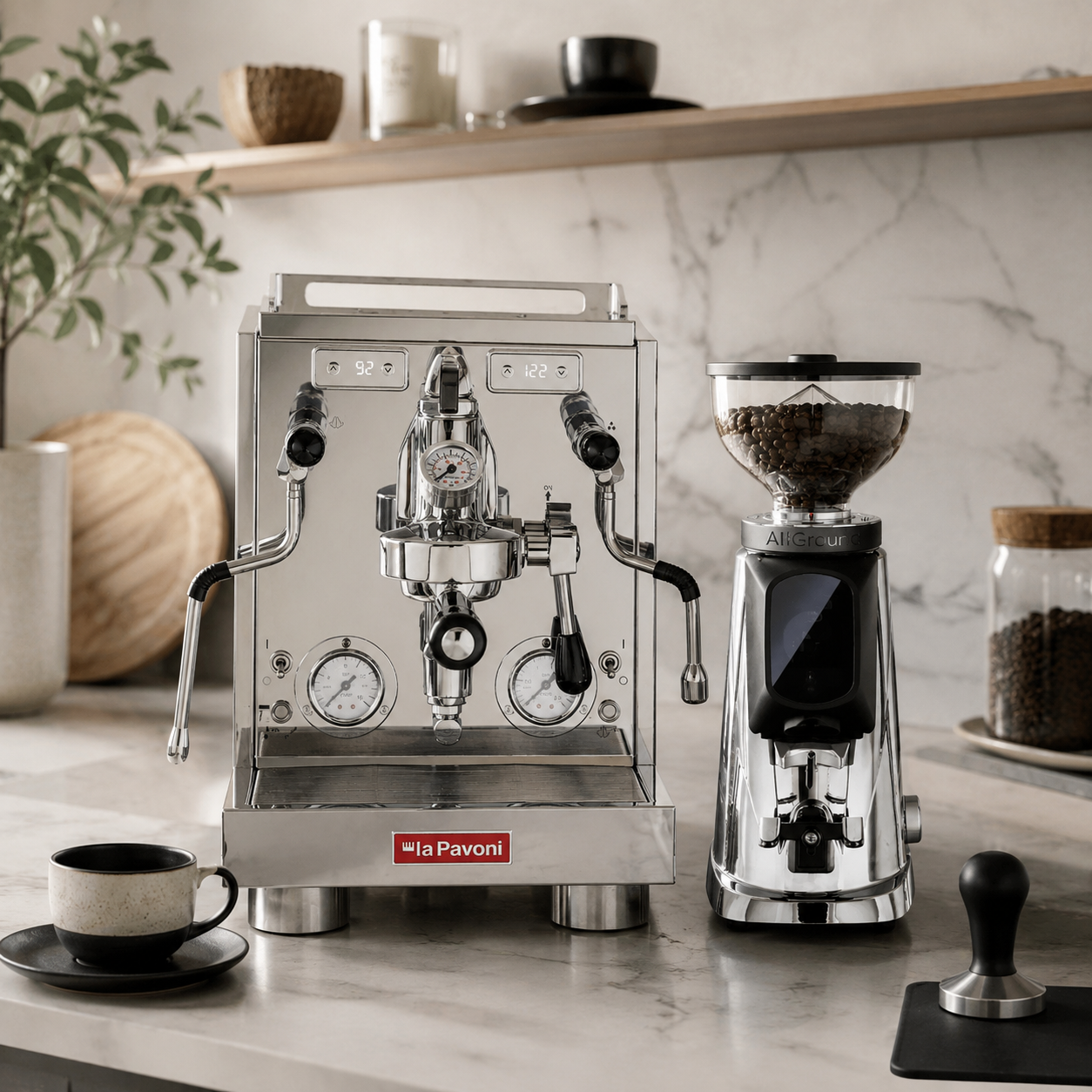La Pavoni Botticelli Specialty & AllGround Sense Coffee Machine & Grinder Bundle