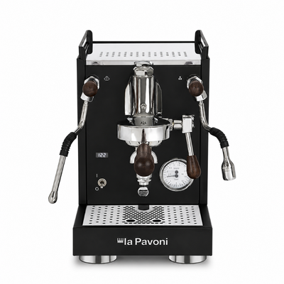 La Pavoni Mini Cellini X Black & Walnut Coffee Machine + 𝗕𝗢𝗡𝗨𝗦 4 𝗠𝗢𝗡𝗧𝗛 𝗖𝗢𝗙𝗙𝗘𝗘 𝗦𝗨𝗕𝗦𝗖𝗥𝗜𝗣𝗧𝗜𝗢𝗡