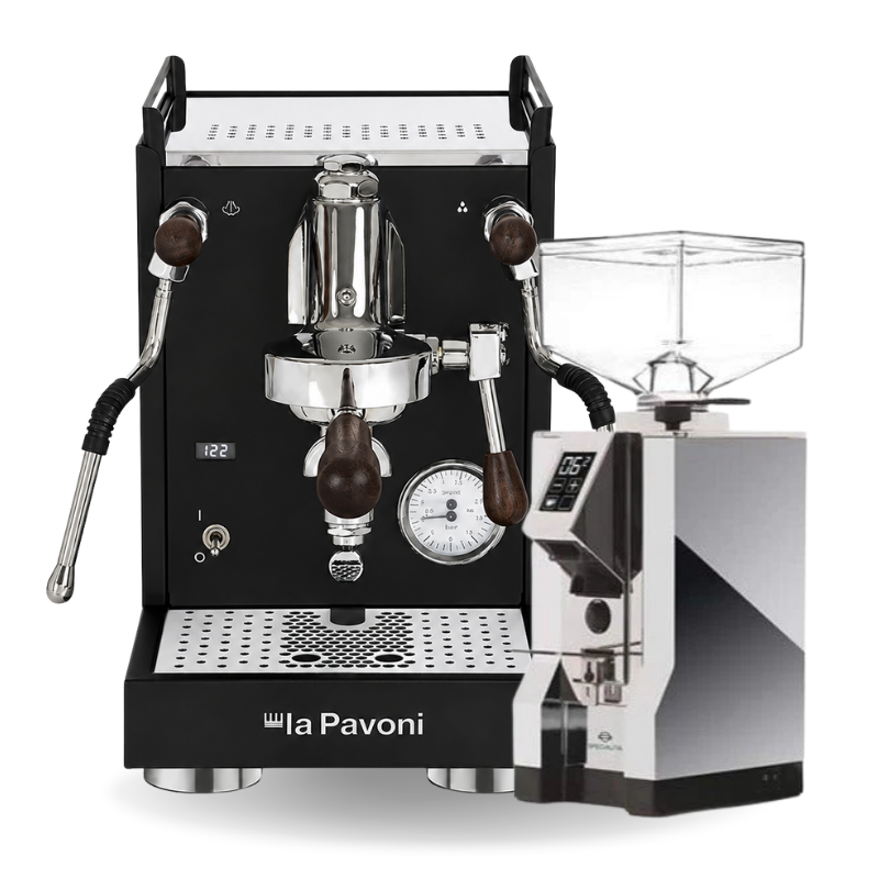 La Pavoni Mini Cellini X Black Walnut & Eureka Specialita Coffee Machine & Grinder Bundle + 𝗕𝗢𝗡𝗨𝗦 1𝗞𝗚 𝗖𝗢𝗙𝗙𝗘𝗘