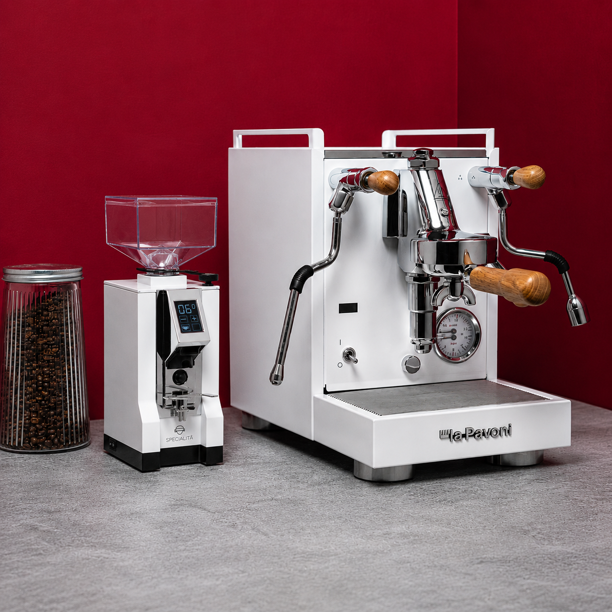 La Pavoni Mini Cellini X White & Eureka Specialita Coffee Machine & Grinder Bundle + 𝗕𝗢𝗡𝗨𝗦 1𝗞𝗚 𝗖𝗢𝗙𝗙𝗘𝗘