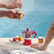 Dolce & Gabbana Porcelain Cup and Golden Stirrers Sicilian Set