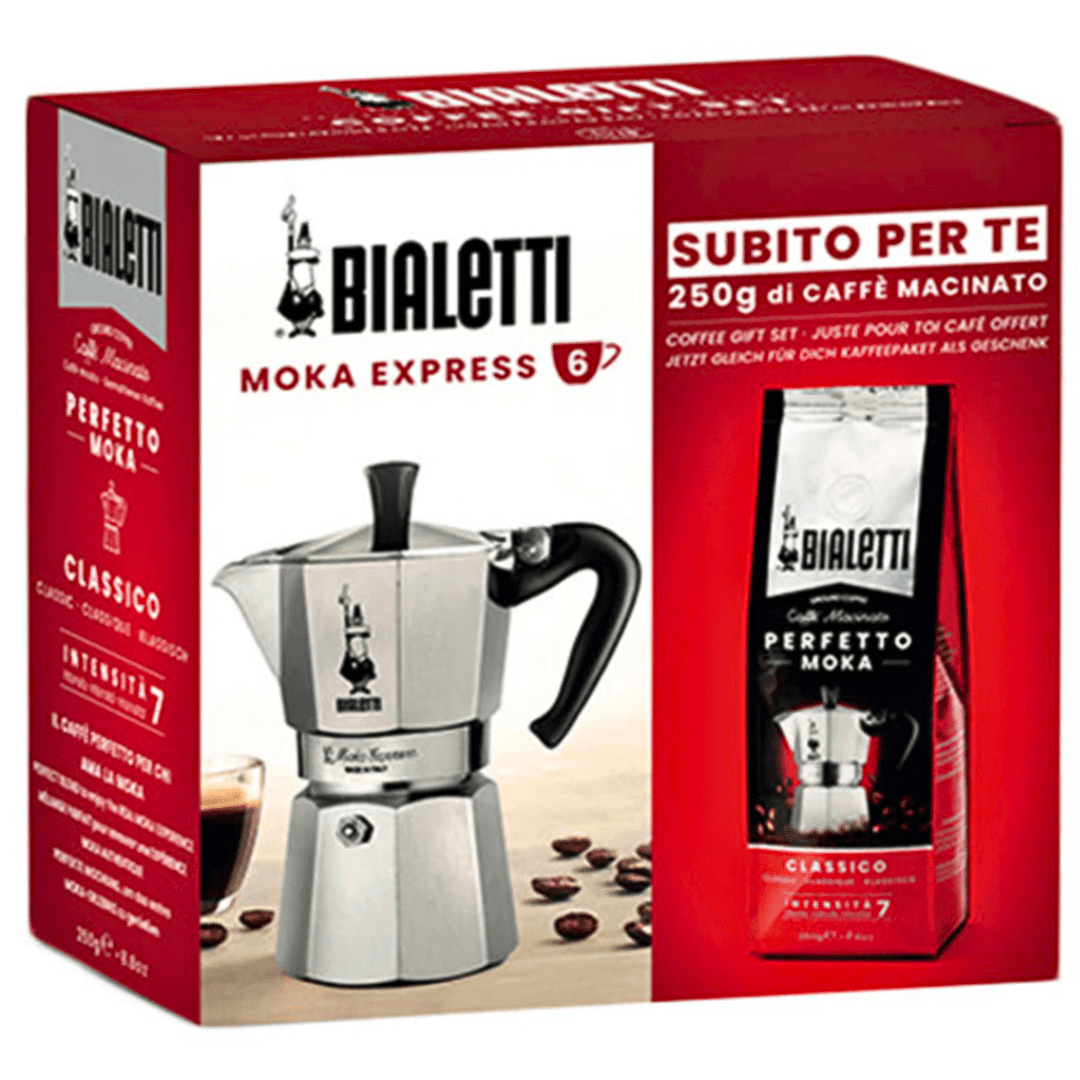 Bialetti 6 - cup Moka Express Perfetto Moka Coffee Gift Set - Prestige Coffee - Bialetti - 