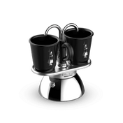 Bialetti black mini induction stovetop set with two cups