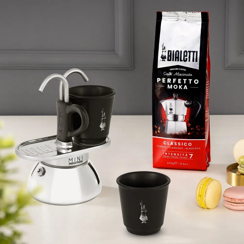 Bialetti Black Mini Induction Set with 2 Cups - Prestige Coffee-Bialetti-