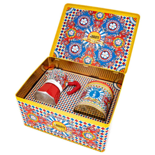Bialetti Dolce&Gabbana 3 Cup Moka Express & Coffee Tin Gift Set