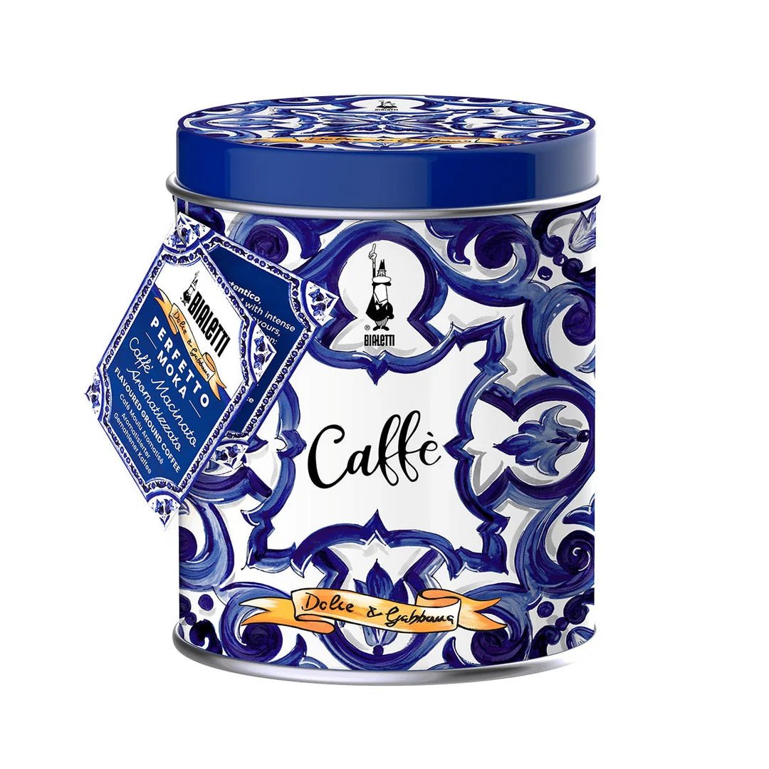Bialetti Dolce&Gabbana Blue Gift Tin & Perfetto Moka Autentico Coffee 200g - Prestige Coffee - Bialetti - 