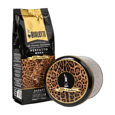 Bialetti Dolce&Gabbana Leopardo Gift Tin & Perfetto Moka Audace Coffee 200g
