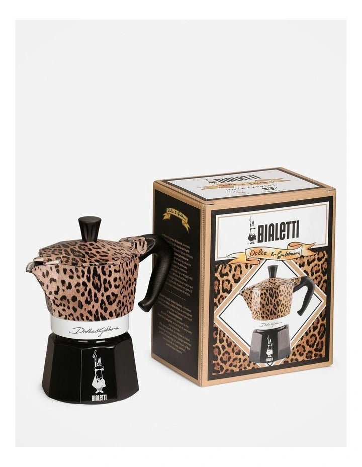 Bialetti Dolce&Gabbana Moka Express 3 cup in Leopardo design, detail view