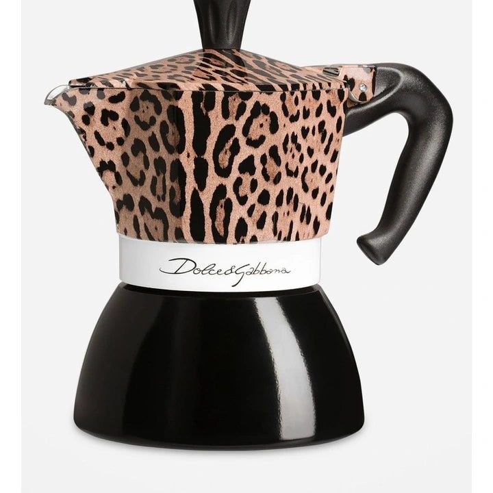 Bialetti Dolce&Gabbana Moka Induction 4 cup gift set in Leopardo design, alternate view