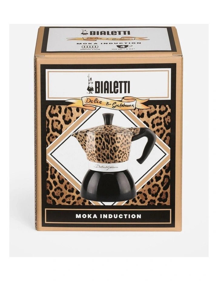 Bialetti Dolce&Gabbana Moka Induction 4 cup gift set in Leopardo design, additional view