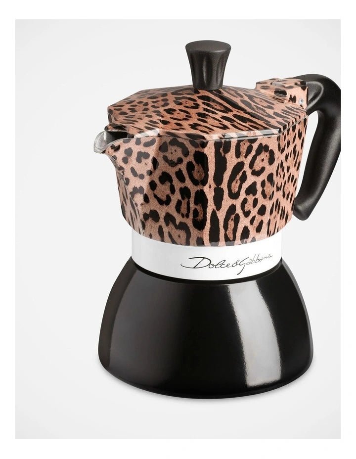 Bialetti Dolce&Gabbana Moka Induction 4 cup gift set in Leopardo design, feature view