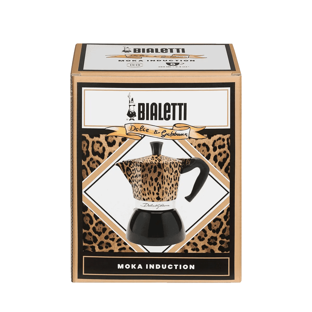 Bialetti Dolce&Gabbana Moka Induction 6 Cup Leopardo - Prestige Coffee-Bialetti-
