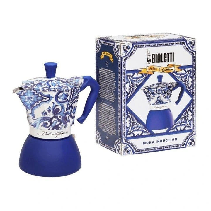 Bialetti Moka Induction 6 Cup Dolce&Gabbana Mediterranean Blue - Prestige Coffee - Bialetti - 