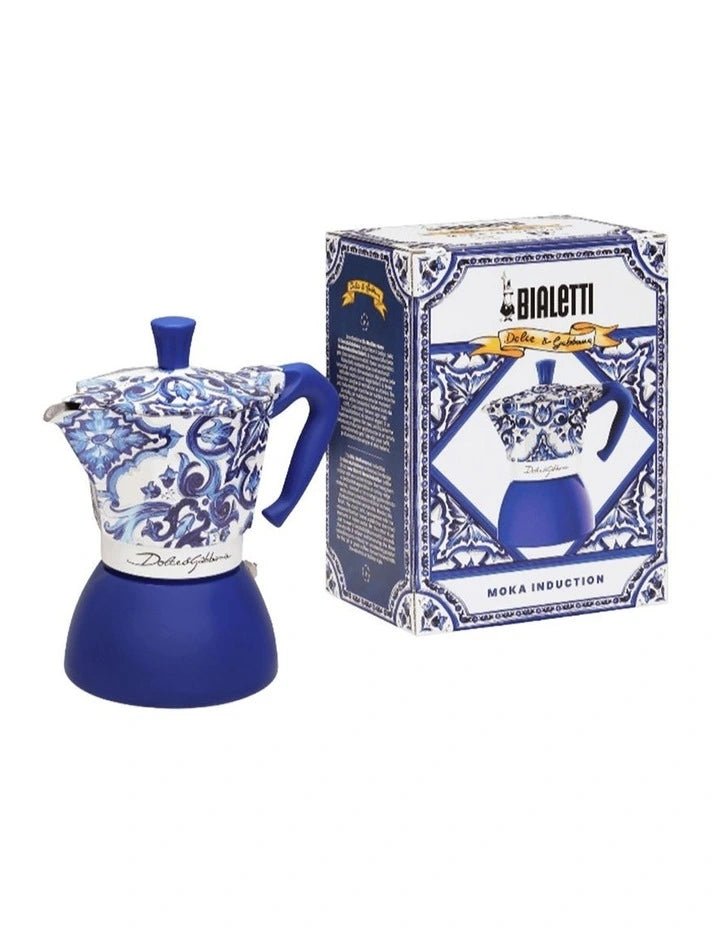 Bialetti Moka Induction 6 Cup Dolce&Gabbana Mediterranean Blue - Prestige Coffee - Bialetti - 