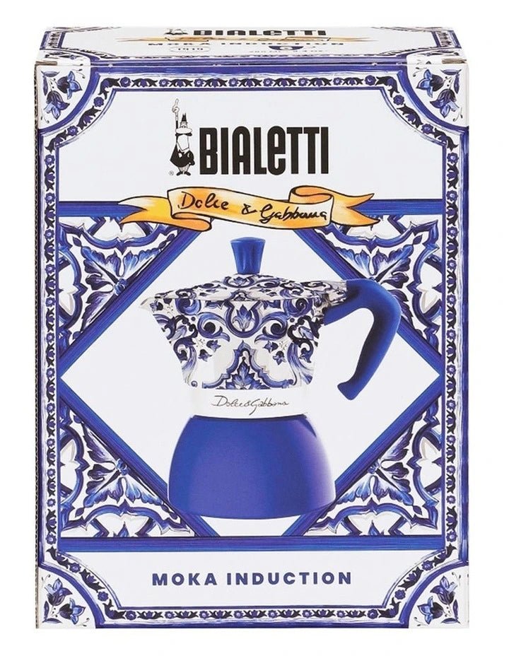 Bialetti Moka Induction 6 Cup Dolce&Gabbana Mediterranean Blue - Prestige Coffee - Bialetti - 