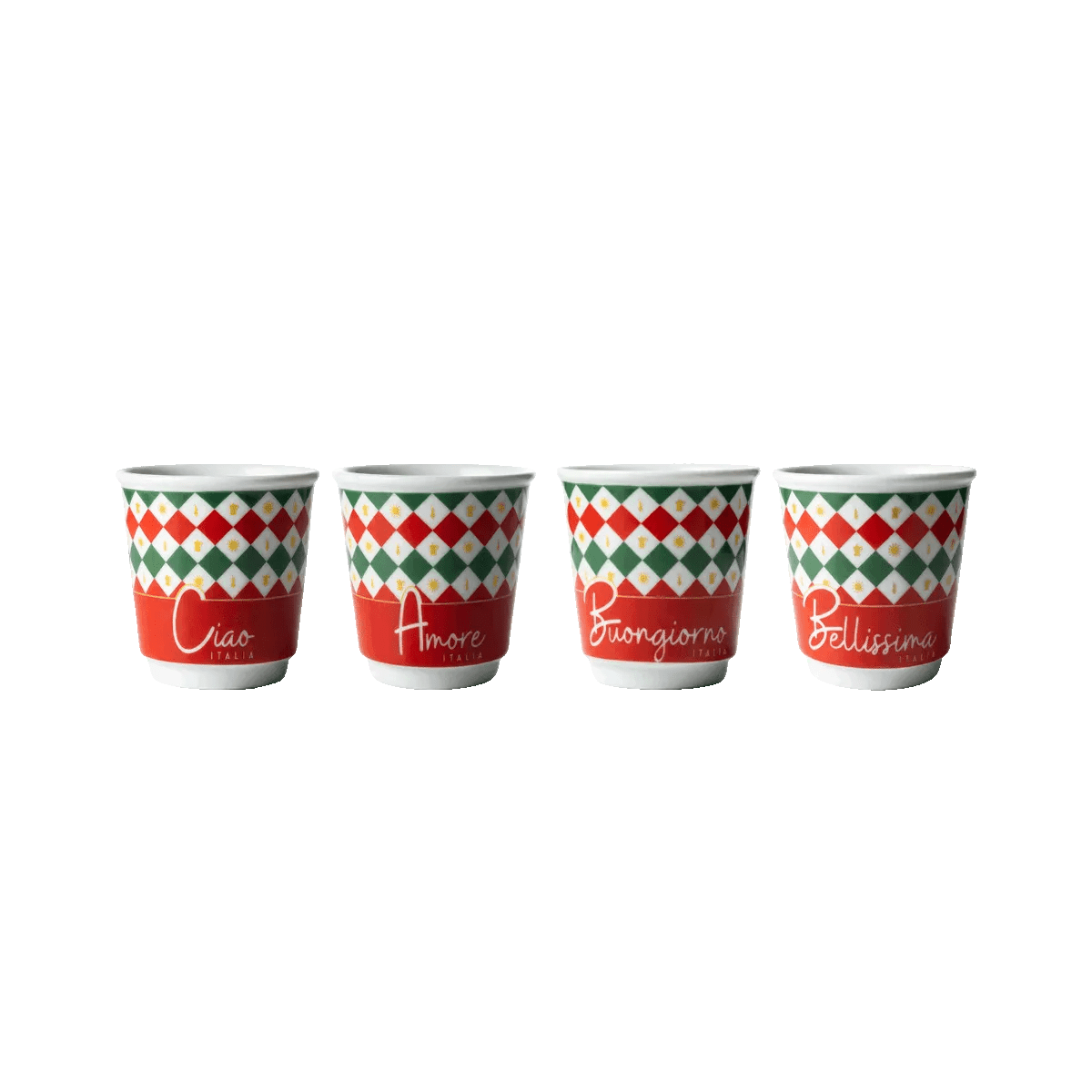 Bialetti Tricolore Italia set of 4 Espresso Cups - Prestige Coffee-Bialetti-