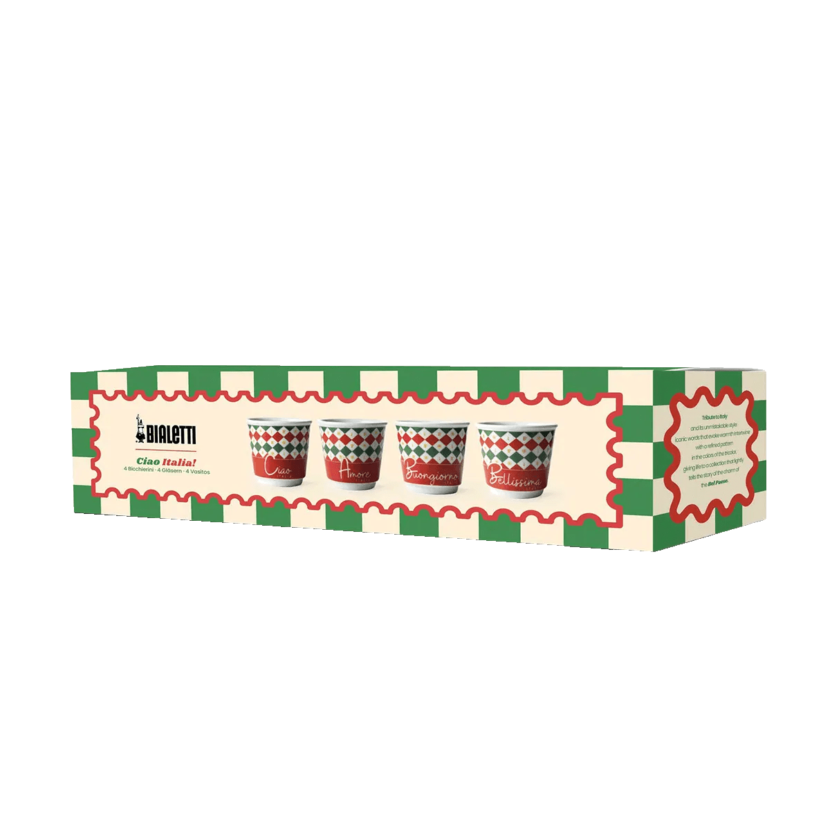 Bialetti Tricolore Italia set of 4 Espresso Cups - Prestige Coffee-Bialetti-