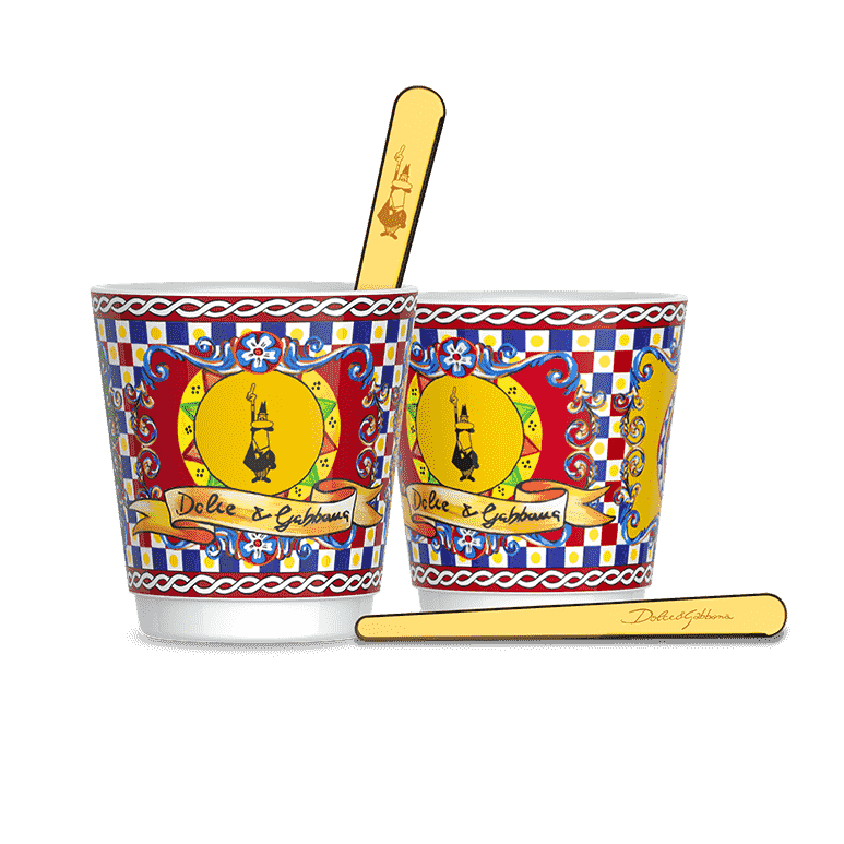 Dolce & Gabbana Porcelain Cup and Golden Stirrers Sicilian Set - Prestige Coffee-Bialetti-