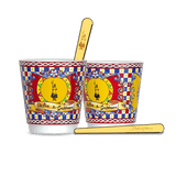Dolce&Gabbana Sicilian porcelain espresso cup and golden stirrers set