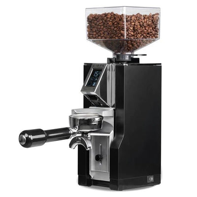 Eureka Mignon Libra grind by weight coffee grinder in black