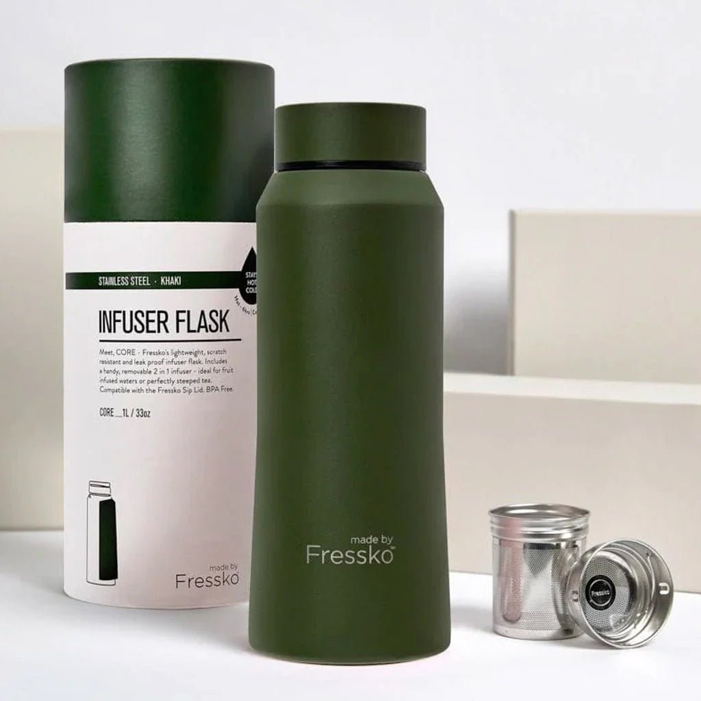 Fressko 1 Litre Core Water Bottle Khaki Green - Prestige Coffee - Fressko - 