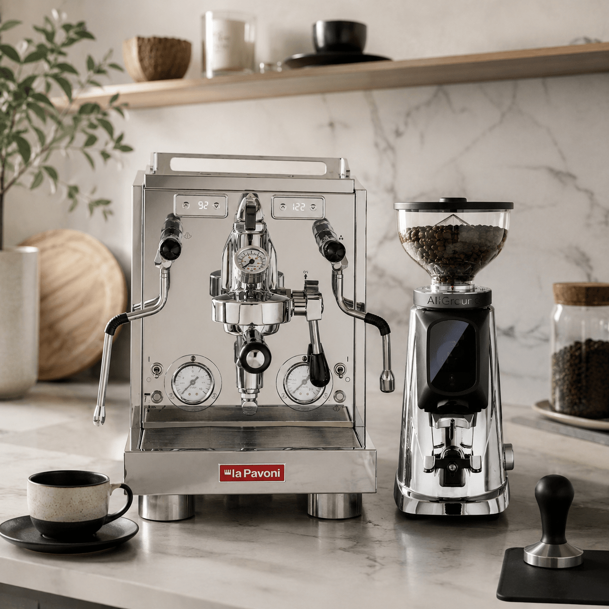 La Pavoni Botticelli Specialty & AllGround Sense Coffee Machine & Grinder Bundle - Prestige Coffee-La Pavoni-Chrome