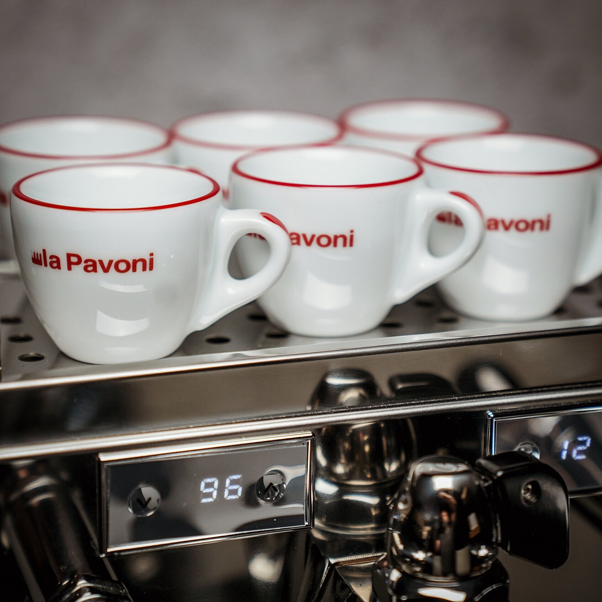 La Pavoni Botticelli Specialty dual boiler espresso machine in stainless steel, alternate view
