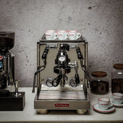 La Pavoni Botticelli Specialty dual boiler espresso machine in stainless steel, alternate view