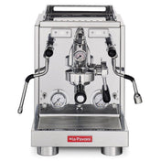La Pavoni Botticelli Specialty and Kube Mill V2 bundle in chrome, alternate view