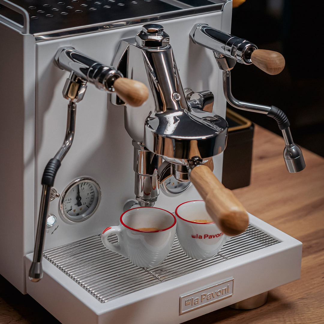 La Pavoni Cellini Evoluzione RT V2 White & Oak Coffee Machine