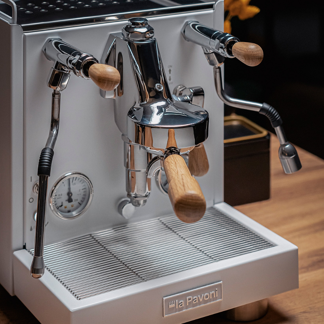 La Pavoni Cellini Evoluzione RT V2 White & Oak Coffee Machine