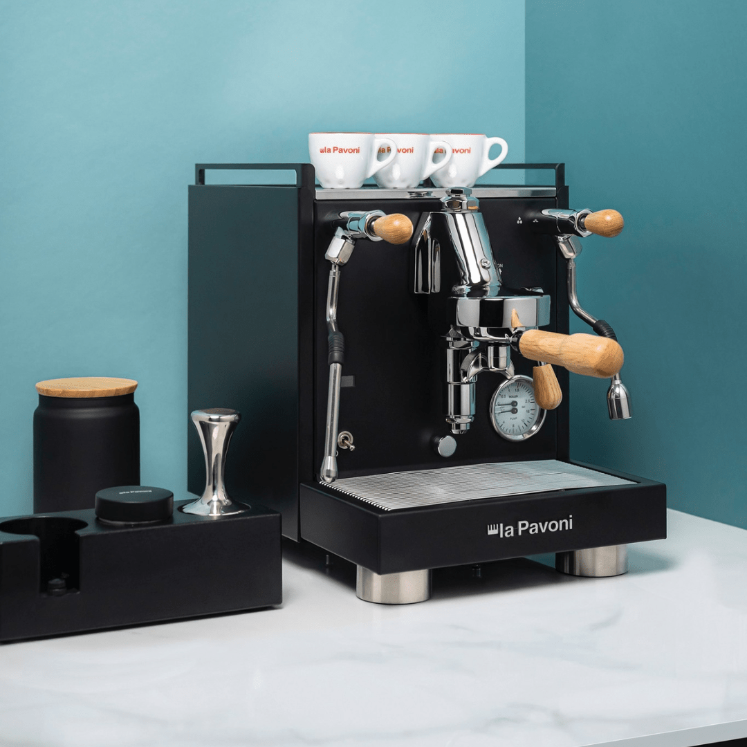 La Pavoni Cellini Evolution PID Black & Walnut Coffee Machine - Prestige Coffee-La Pavoni-Black