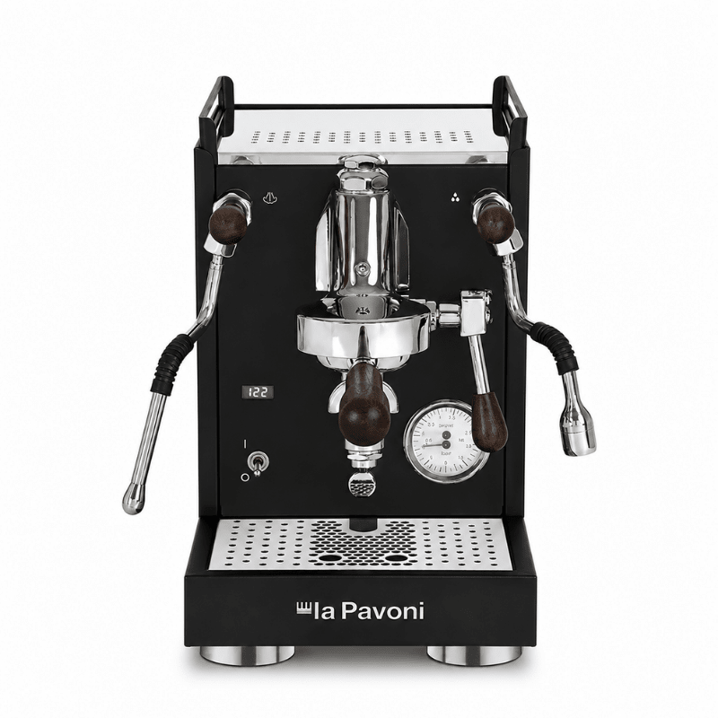 La Pavoni Mini Cellini X Black & Walnut Coffee Machine - Prestige Coffee-La Pavoni-Black