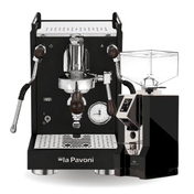 La Pavoni Mini Cellini X Black Walnut & Eureka Specialita Coffee Machine & Grinder Bundle - Prestige Coffee-La Pavoni-Black