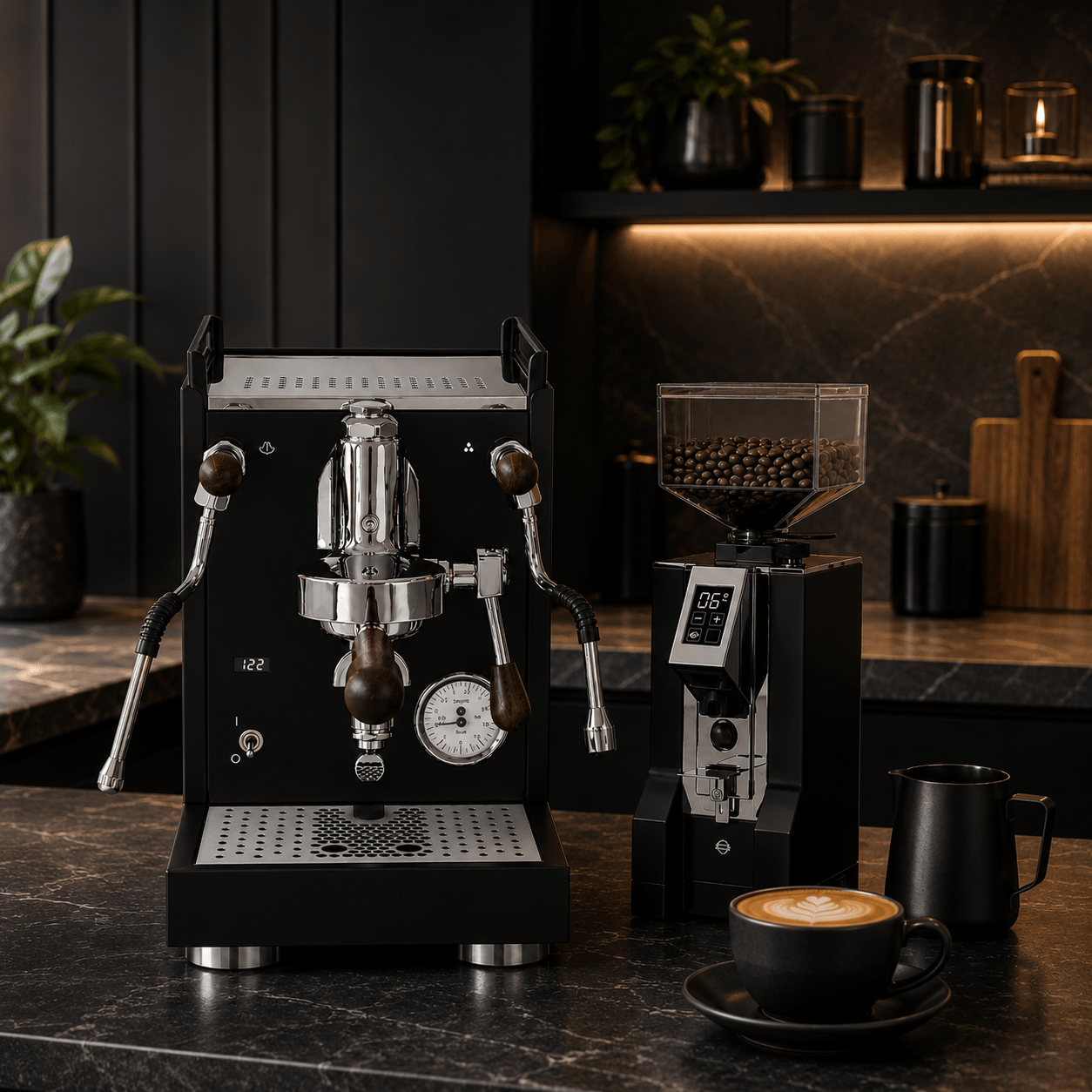 La Pavoni Mini Cellini X Black Walnut & Eureka Specialita Coffee Machine & Grinder Bundle - Prestige Coffee-La Pavoni-Chrome