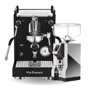 La Pavoni Mini Cellini X Black Walnut & Eureka Specialita Coffee Machine & Grinder Bundle - Prestige Coffee-La Pavoni-Chrome
