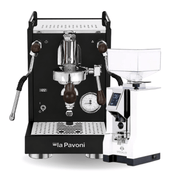 La Pavoni Mini Cellini X Black Walnut & Eureka Specialita Coffee Machine & Grinder Bundle - Prestige Coffee-La Pavoni-White