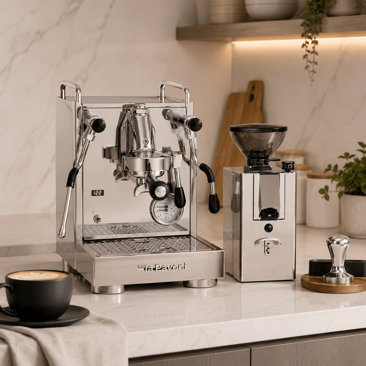 La Pavoni Mini Cellini X & Kube Mill V2 Coffee Machine & Grinder Bundle - Prestige Coffee-La Pavoni-White