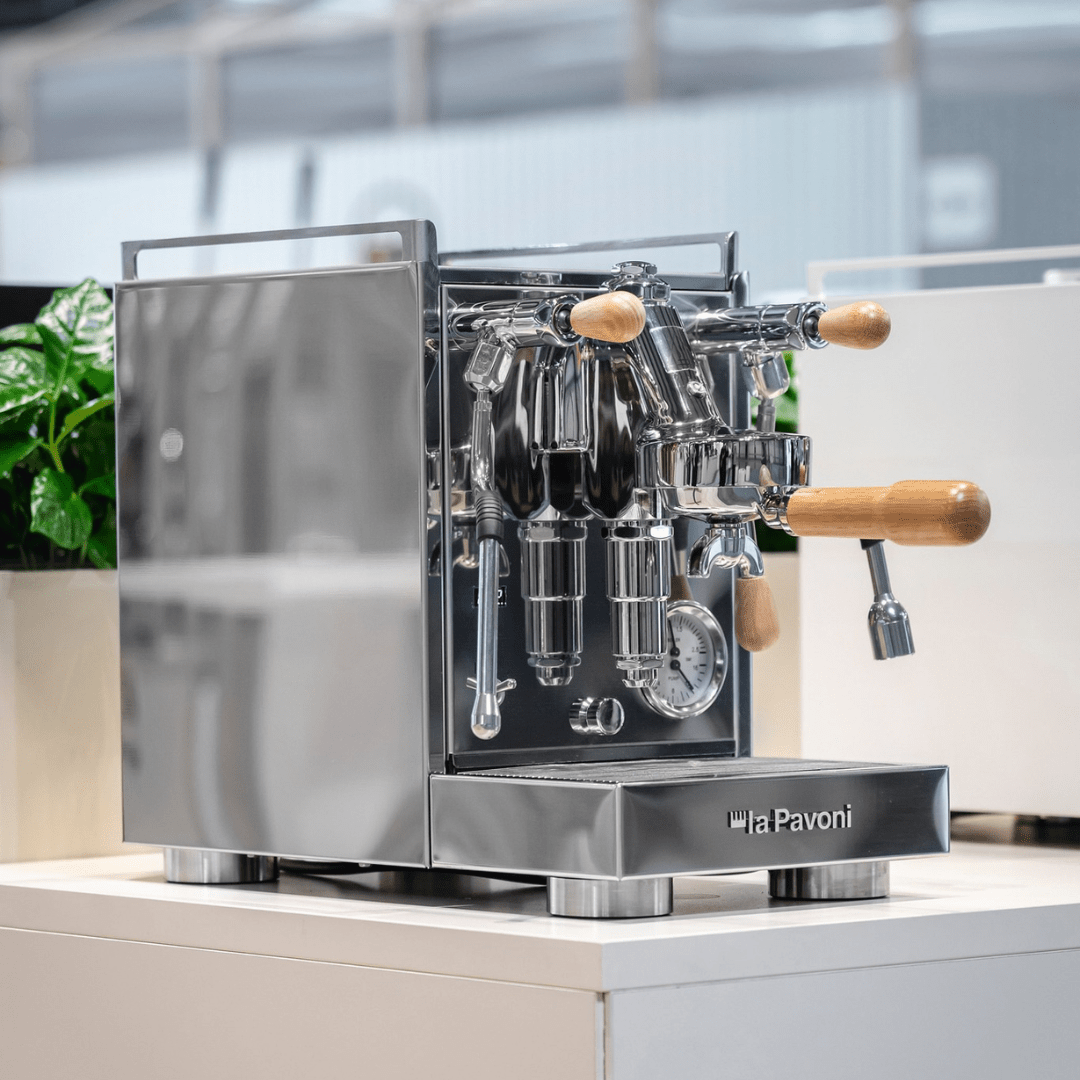 La Pavoni Mini Cellini X Stainless & Black Bakelite Coffee Machine - Prestige Coffee-La Pavoni-Stainless
